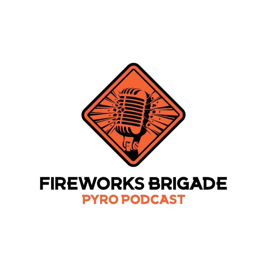 Illustrative logo design for Fireworks Brigade Pyro Podcast