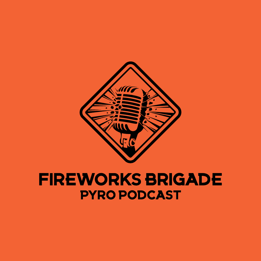 Iconic logo design for Fireworks Brigade Pyro Podcast