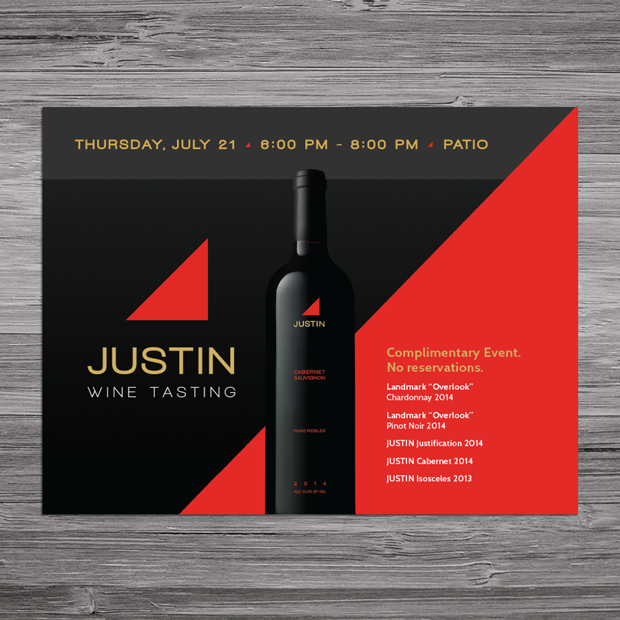 Advertisement Design for Justin Wine