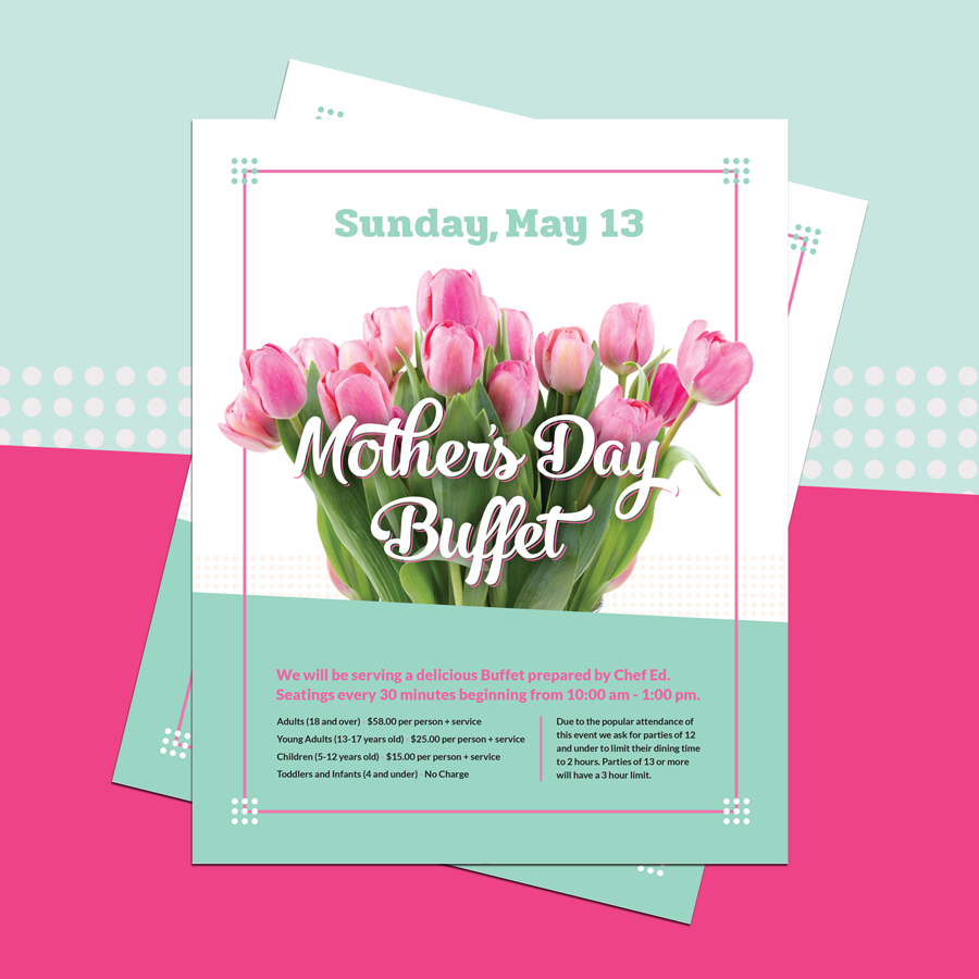 Mother's Day Advertisement Design for an event at Michigan Shores Club