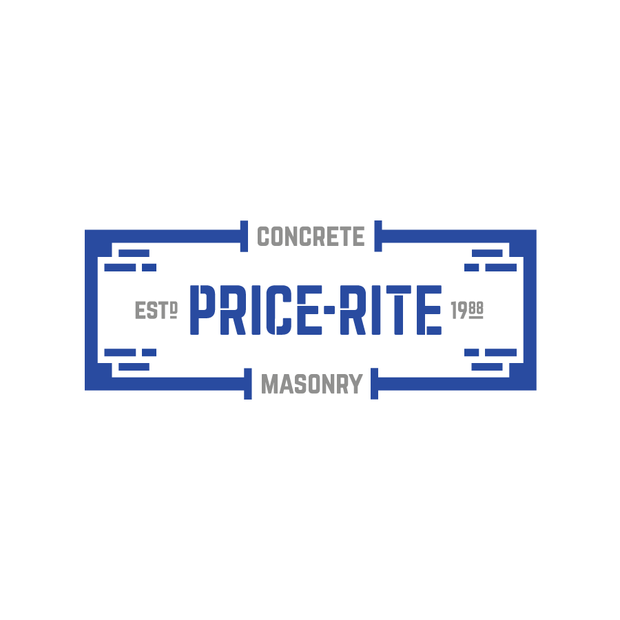 Masonry and concrete badge logo design for Price-Rite