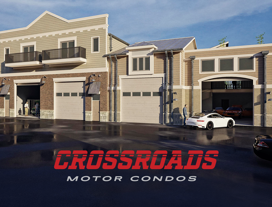 Brand Identity and Website design for automotive storage facility Crossroads Motor Condos in St. John, Indiana