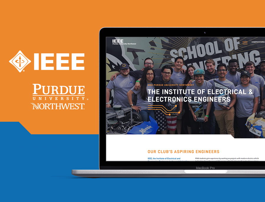 Website design for engineering club IEEE at Purdue University Northwest in Hammond, Indiana