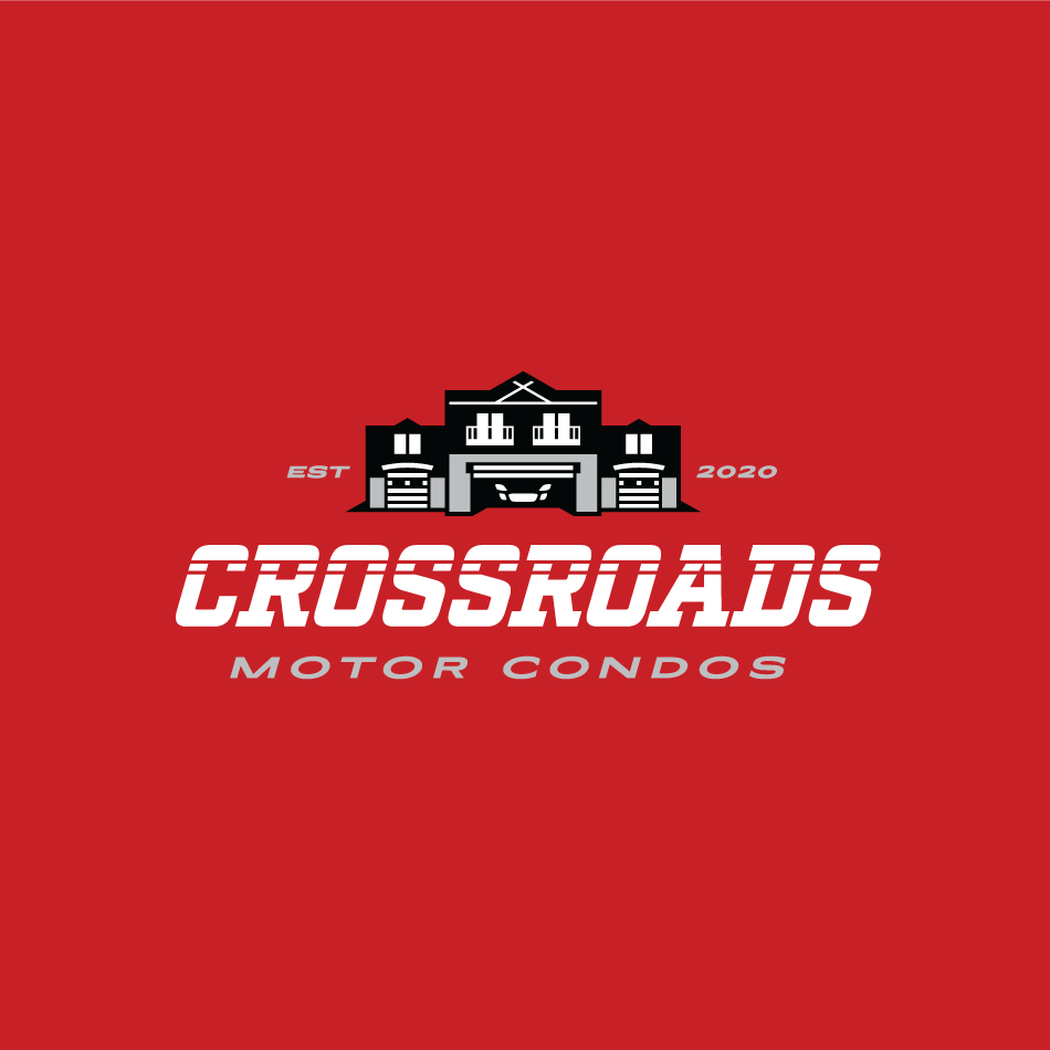 Northwest-Indiana-logo-design_Kucsera-design_crossroads-motor-condos_st-john-indiana_red Motor condo logo for Crossroads Motor Condos in St.John, Indiana