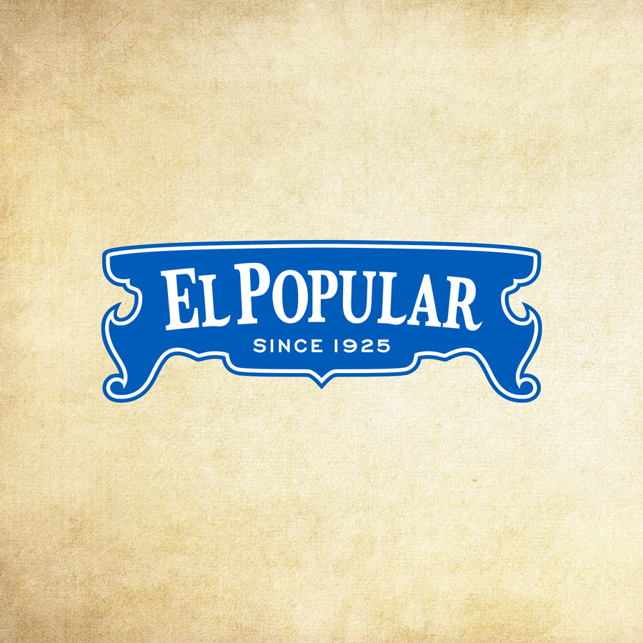 Emblem logo design mexican food manufacturer, El Popular