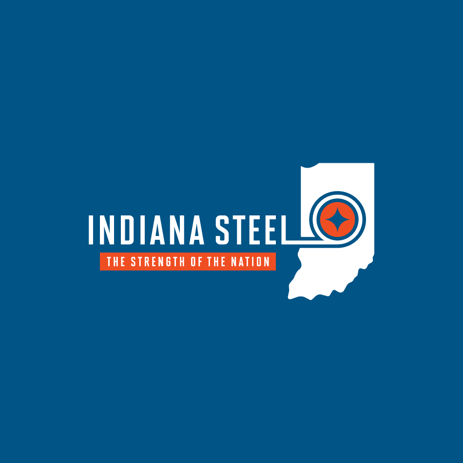 Indiana Steel Logo Design on Blue