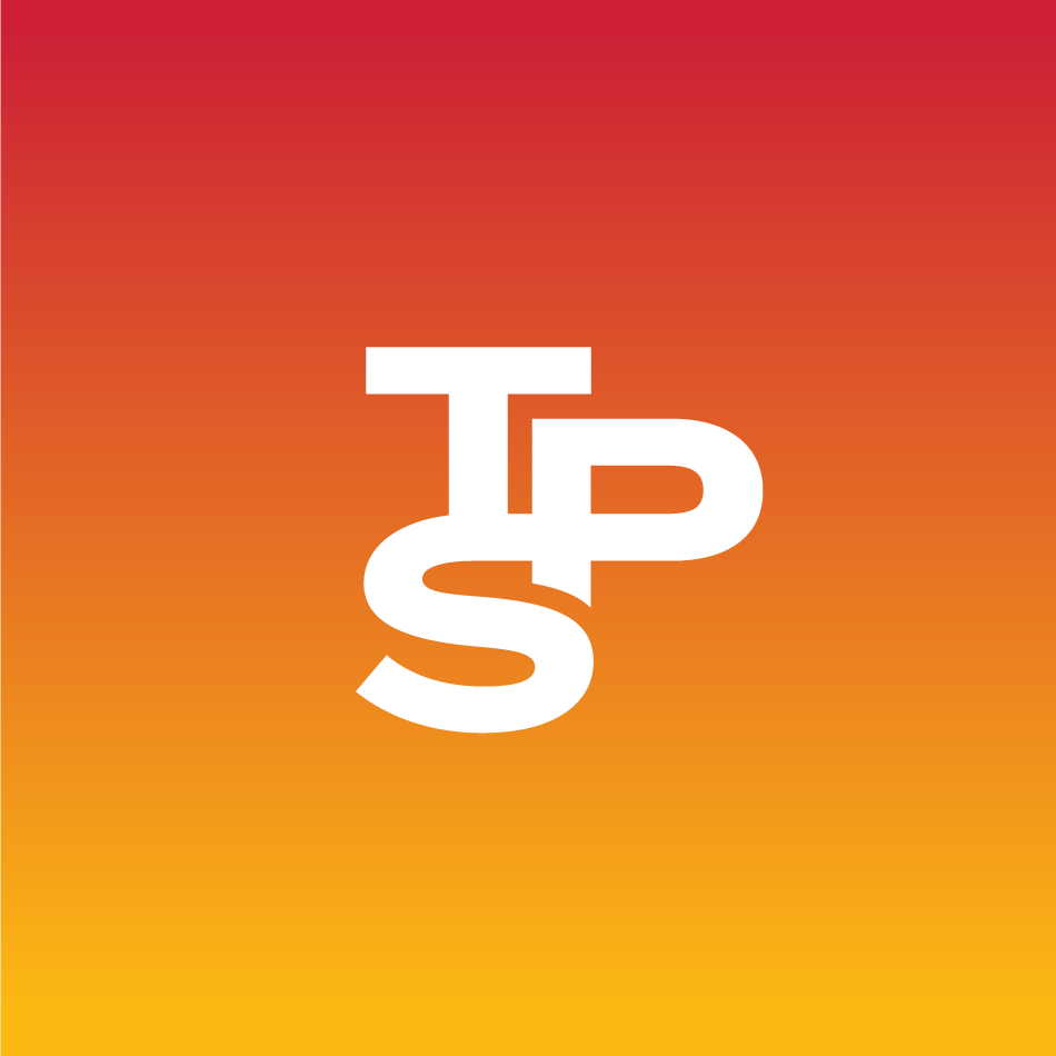TPS monogram logo design on gradient