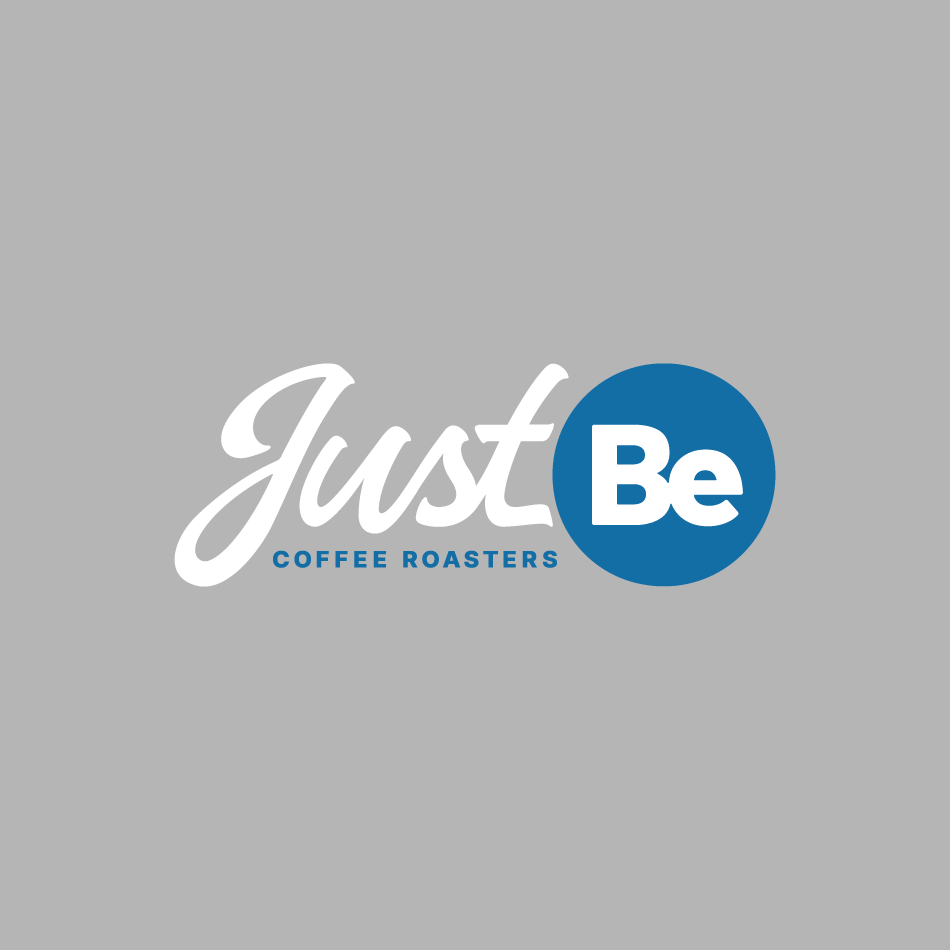 Just Be Coffee Roasters wordmark logo on gray