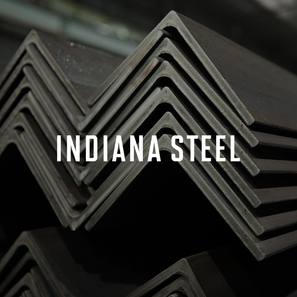 Indiana Steel logo overlayed on angle iron