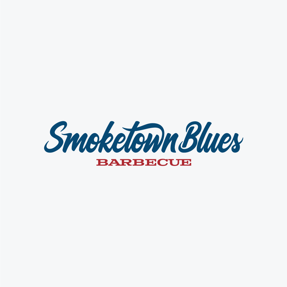 Smoketown Blues Barbecue wordmark logo on gray