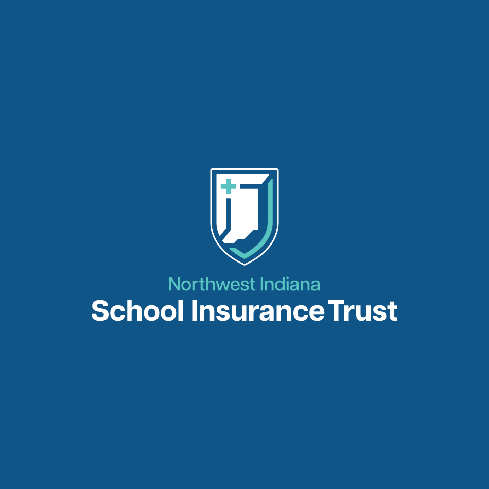 Northwest Indiana School Trust combination logo on blue