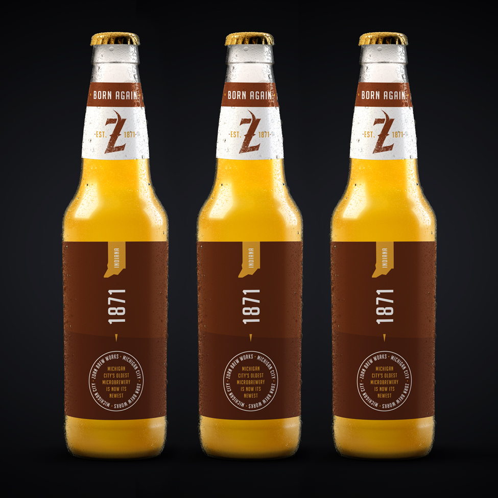 Zorn Brew Works beer bottle label design