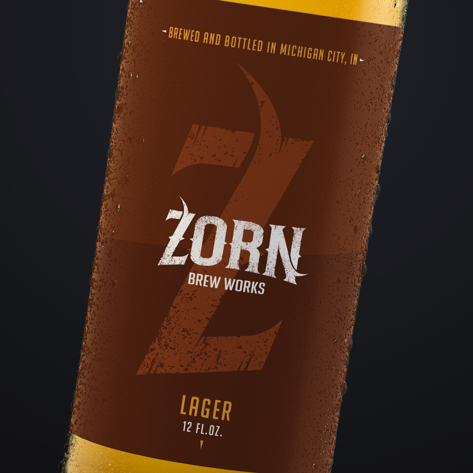 Beer label design closeup