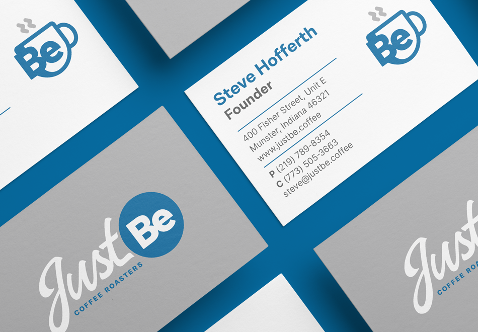 Just Be business card close-up