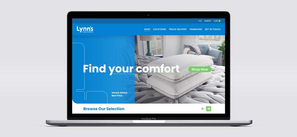 Lynn's "find your comfort" digital advertisement design
