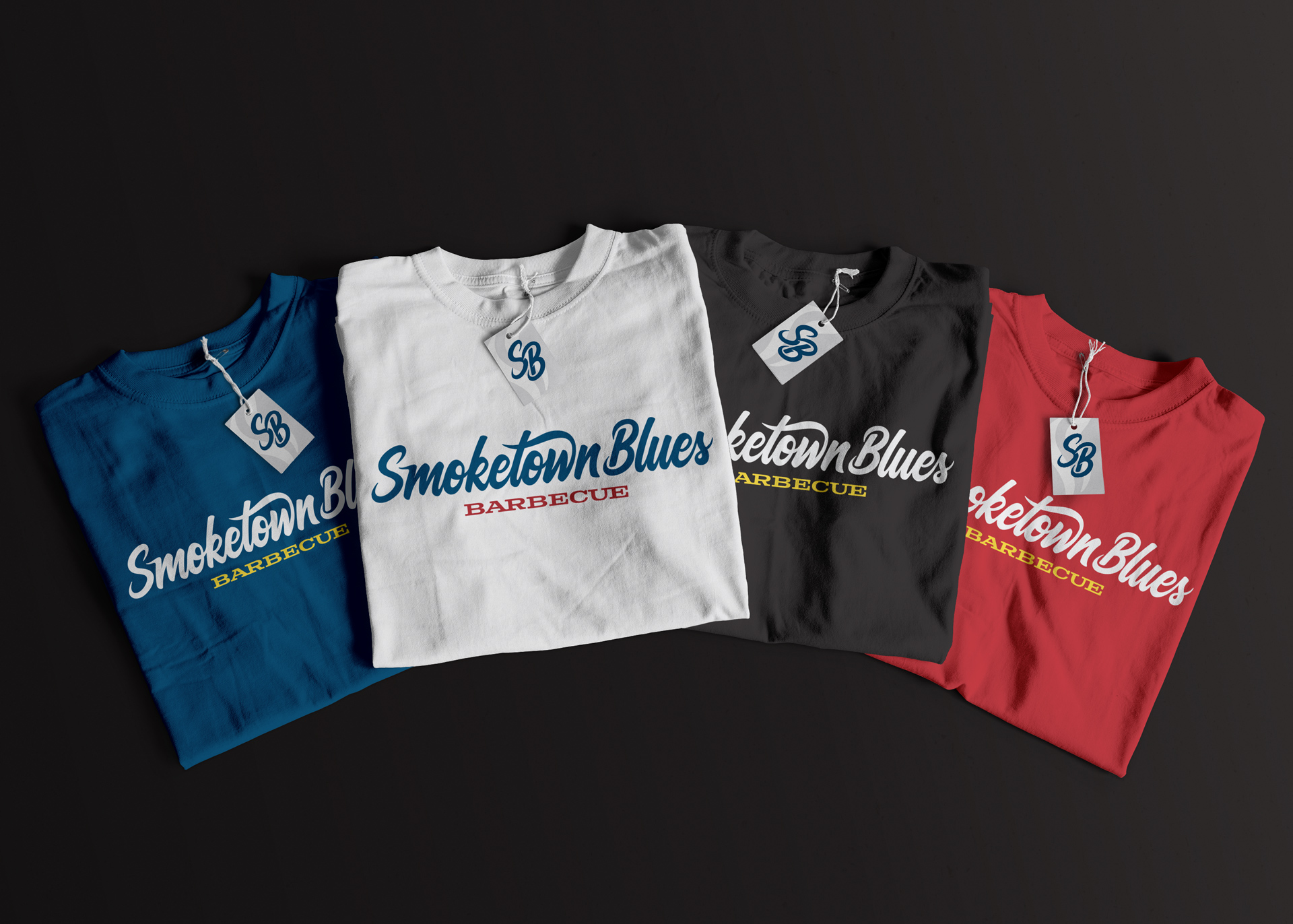 Smoketown Blues BBQ multi-colored t-shirt designs