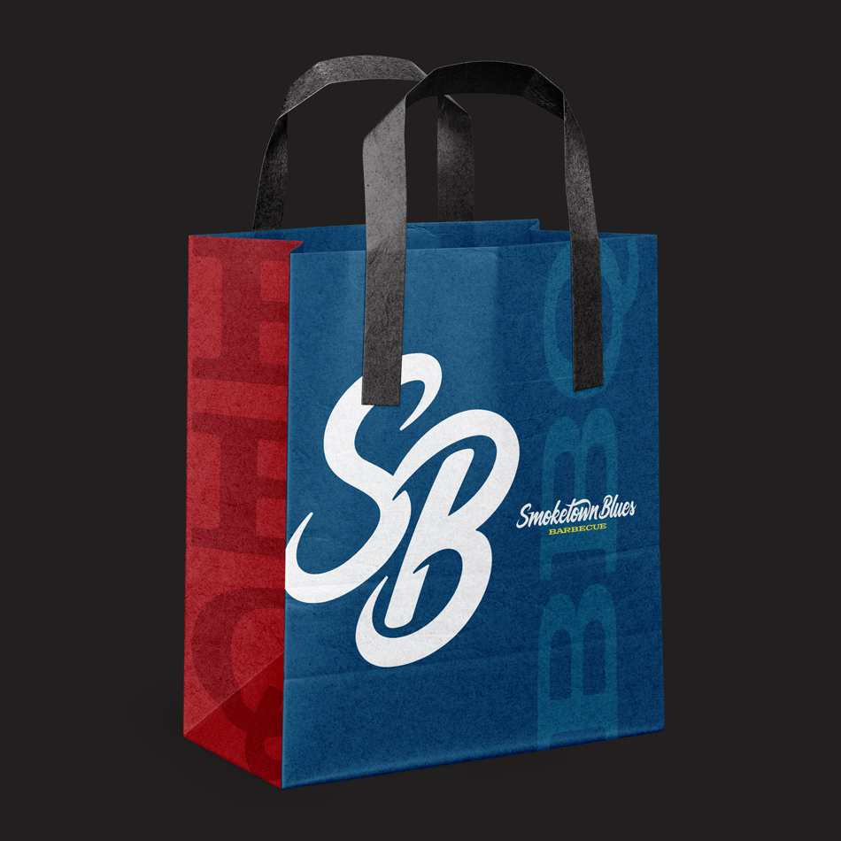Smoketown Blues BBQ takeout bag design