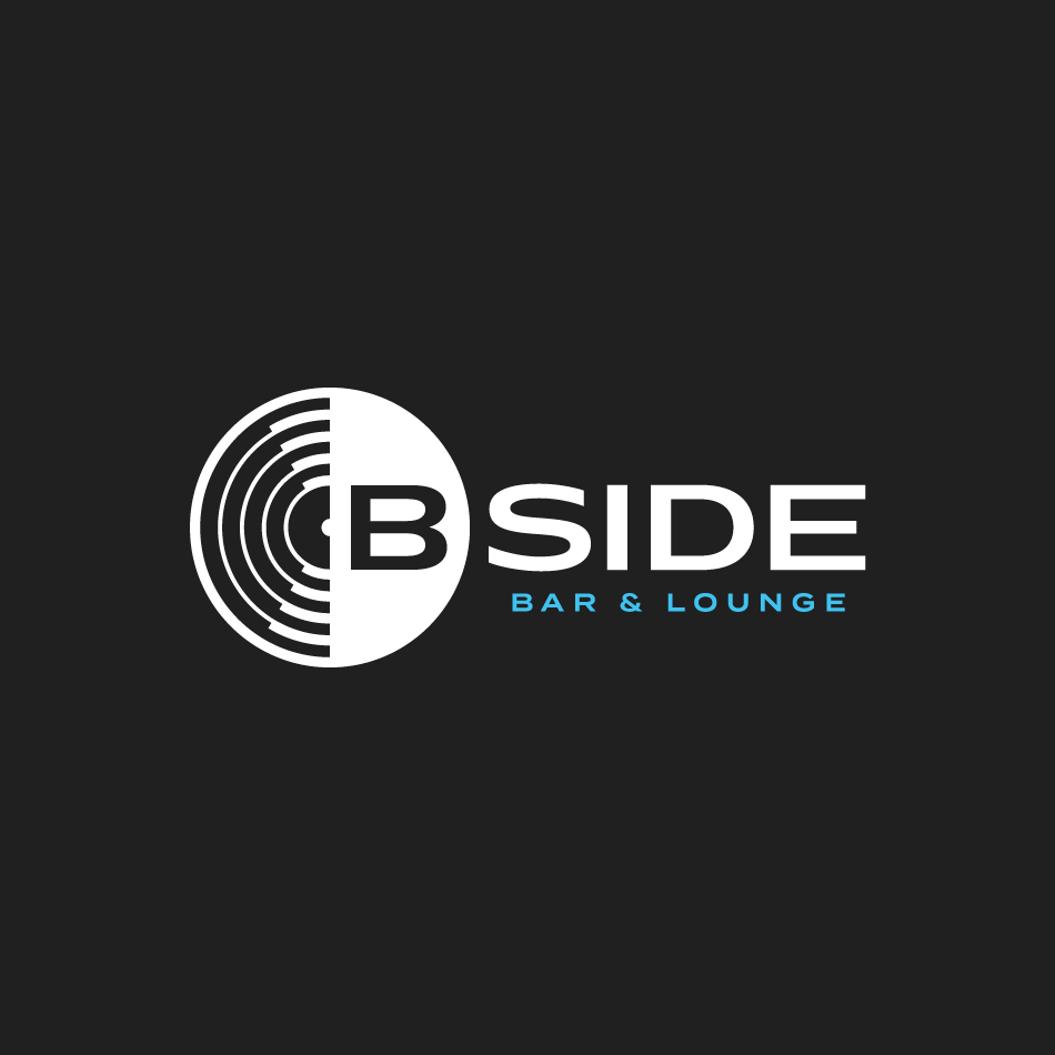 B-Side Bar & Lounge logo design on black