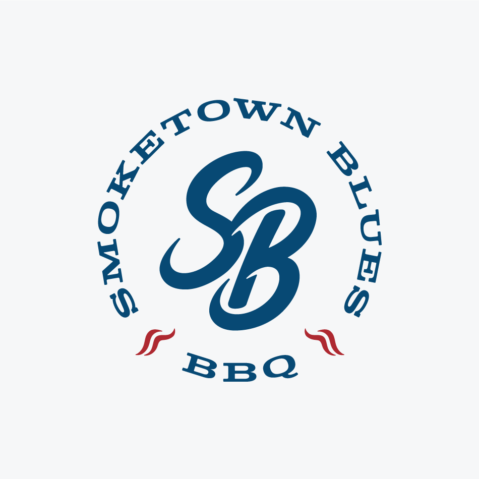 Smoketown Blues Barbecue monogram logo on gray