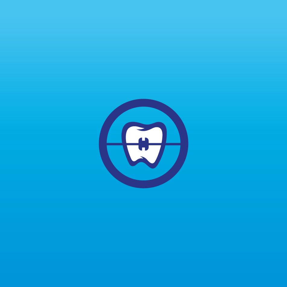 Orthodontic Experts lettermark logo design on blue