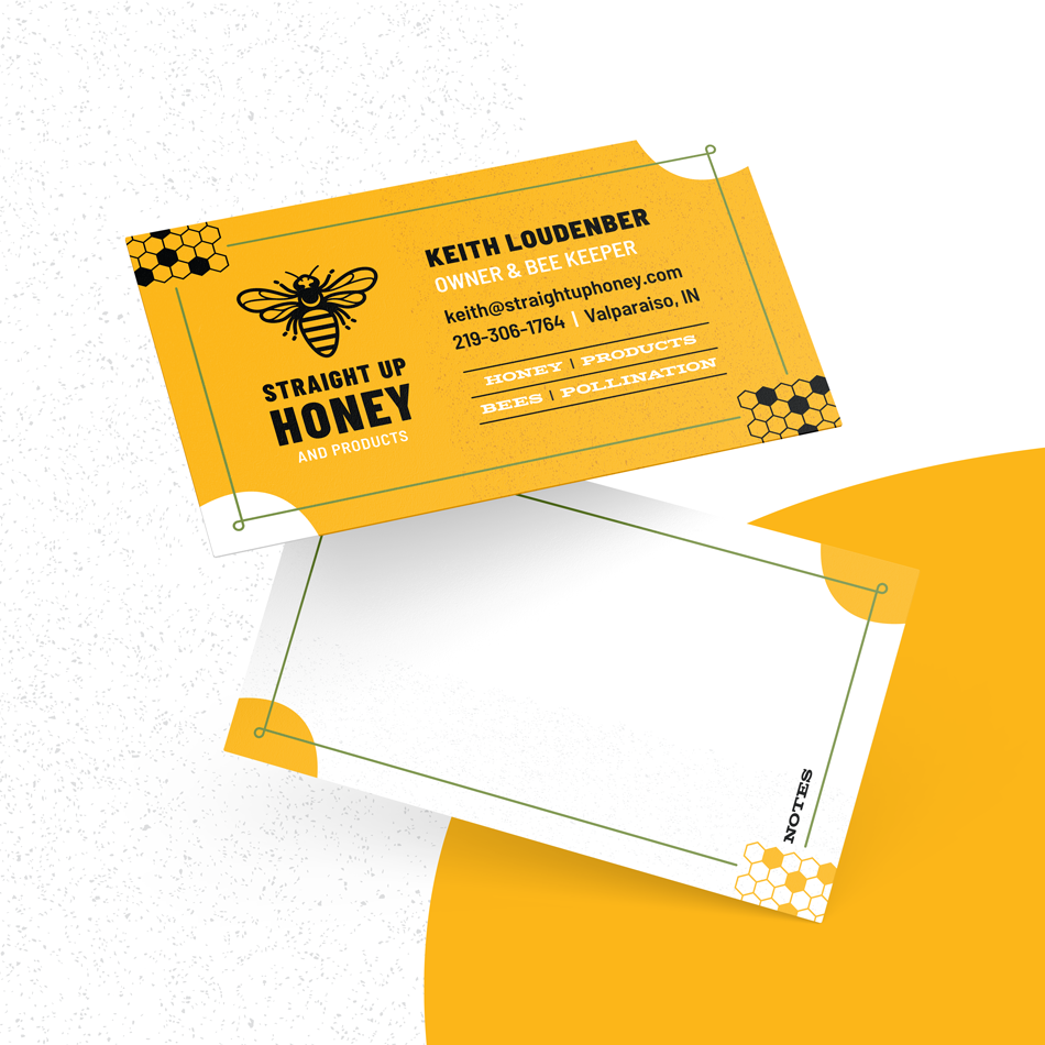 Straight Up Honey business cards