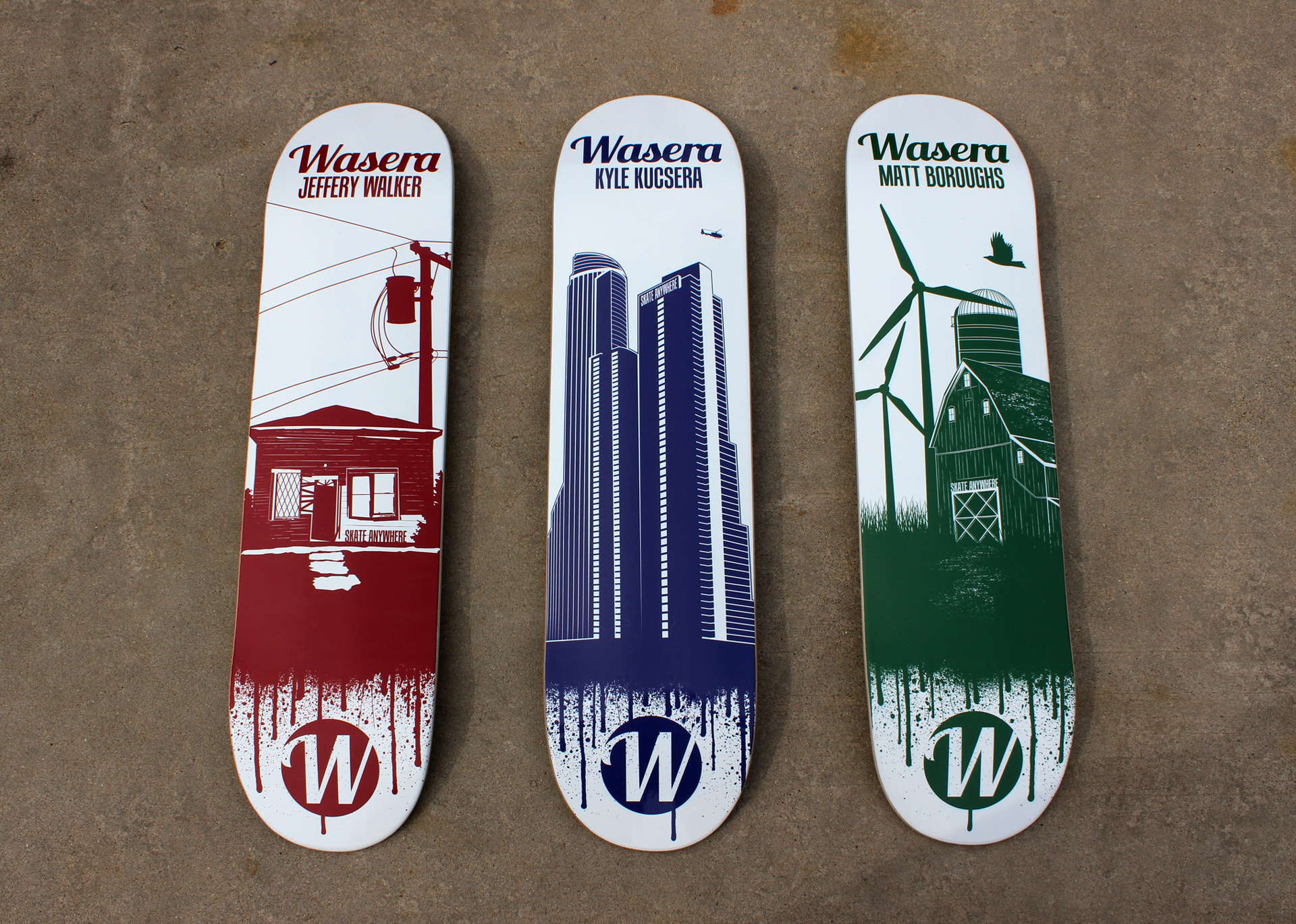 Wasera Skateboards new 3-deck series, Skate Anywhere