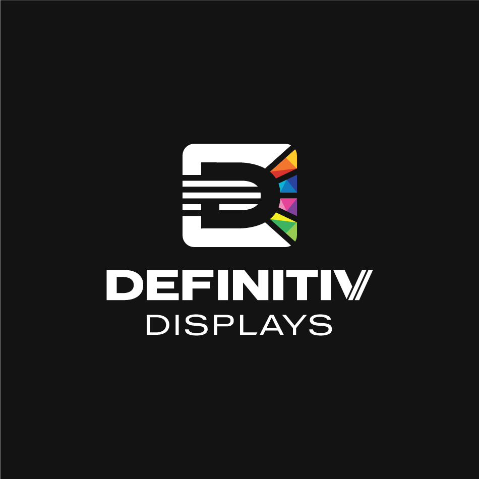 Definitiv Displays combination logo on black