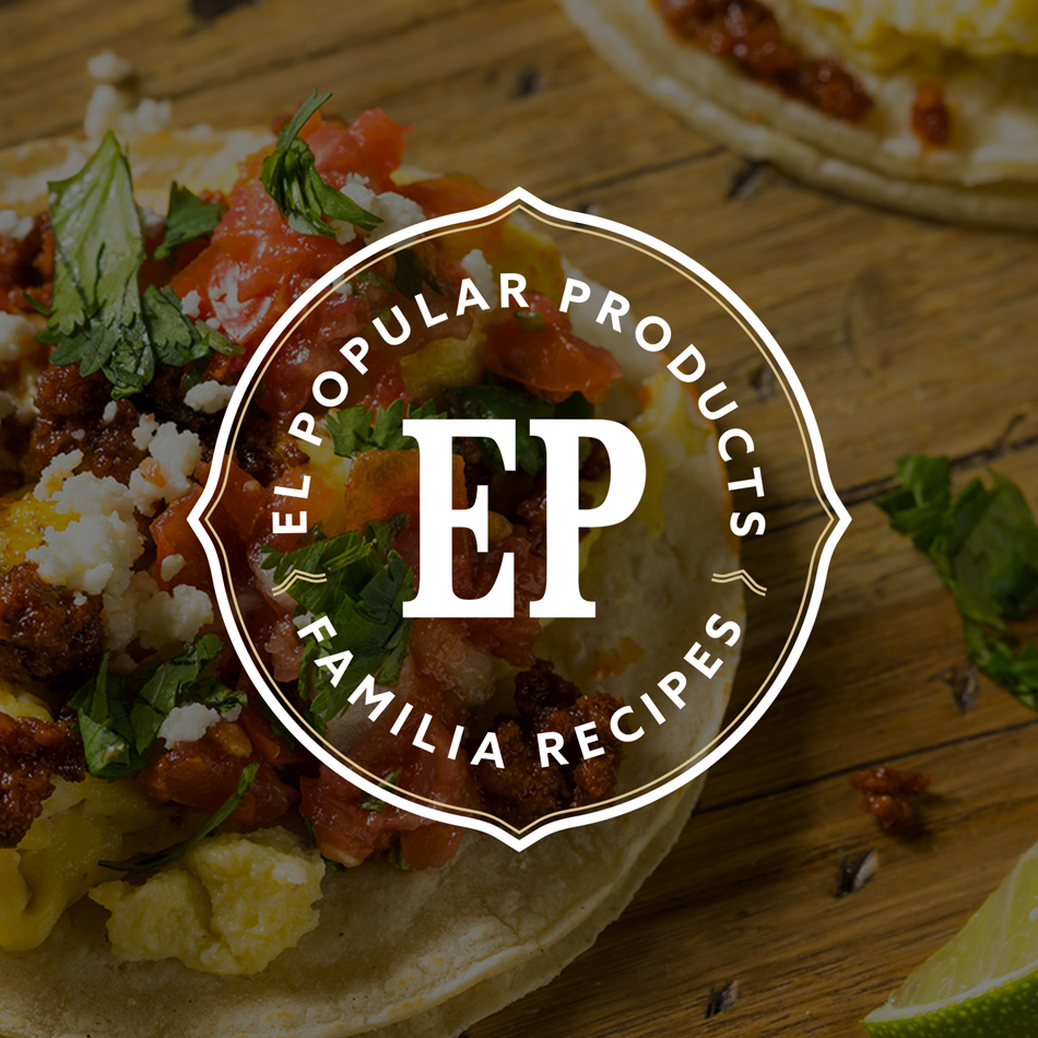 El Popular Products emblem logo design for a mexican food manufacturer