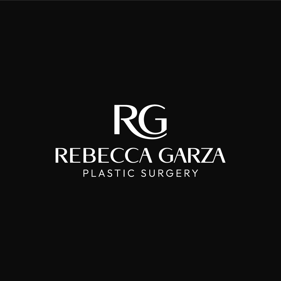 Rebecca Garza Plastic Surgery logo design on black