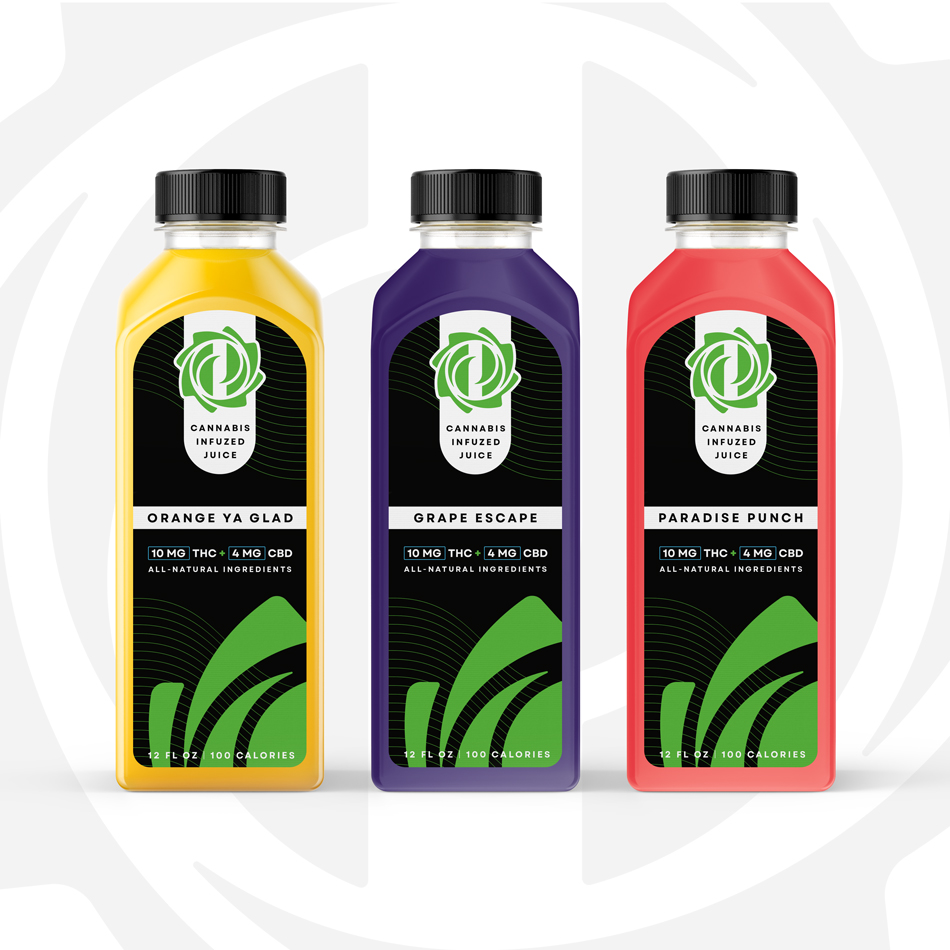 Cannabis infused fruit juice bottle design