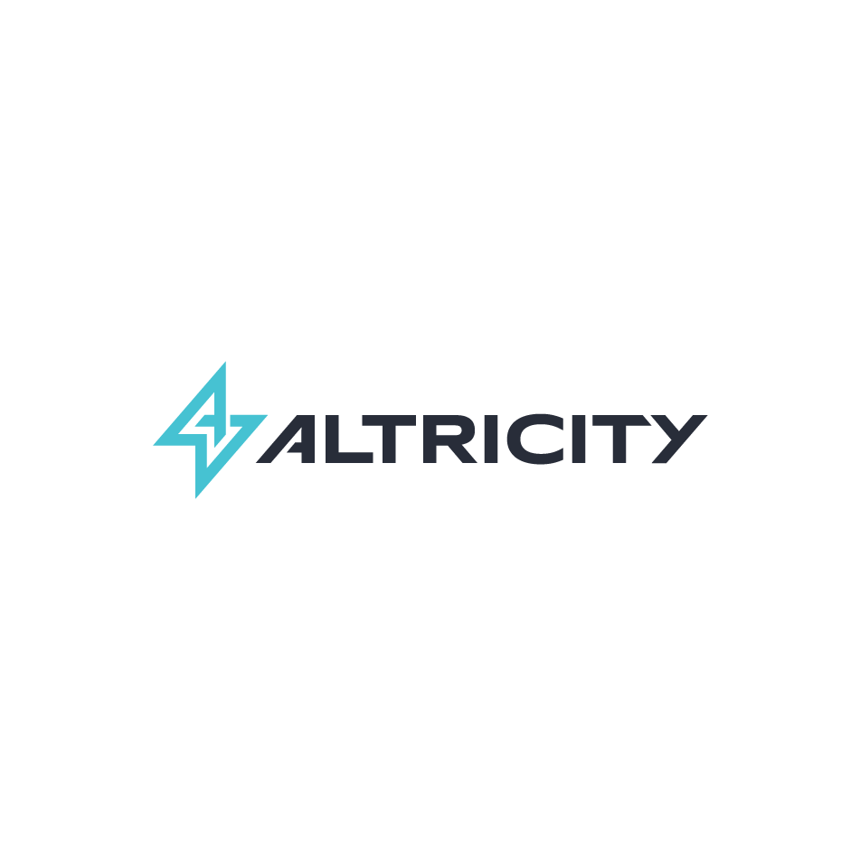 Altricity remote jump start app logo design on white