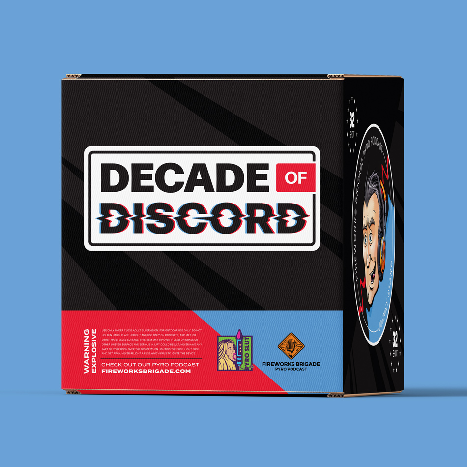 Decade of Discord fireworks package and logo design