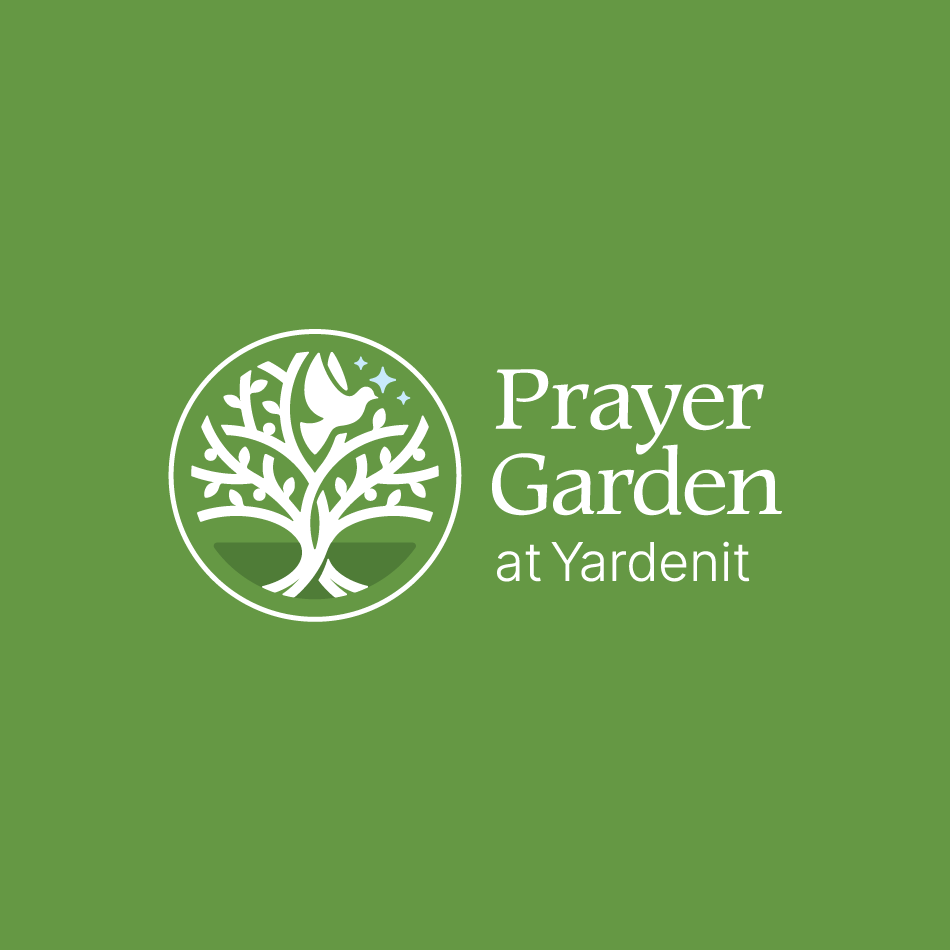 Prayer Garden at Yardenit logo design on green