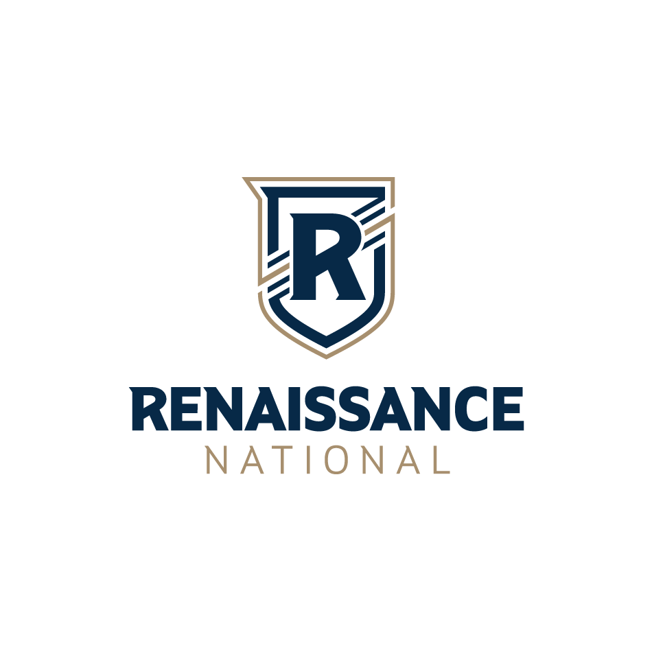 Renaissance National lettermark logo on white