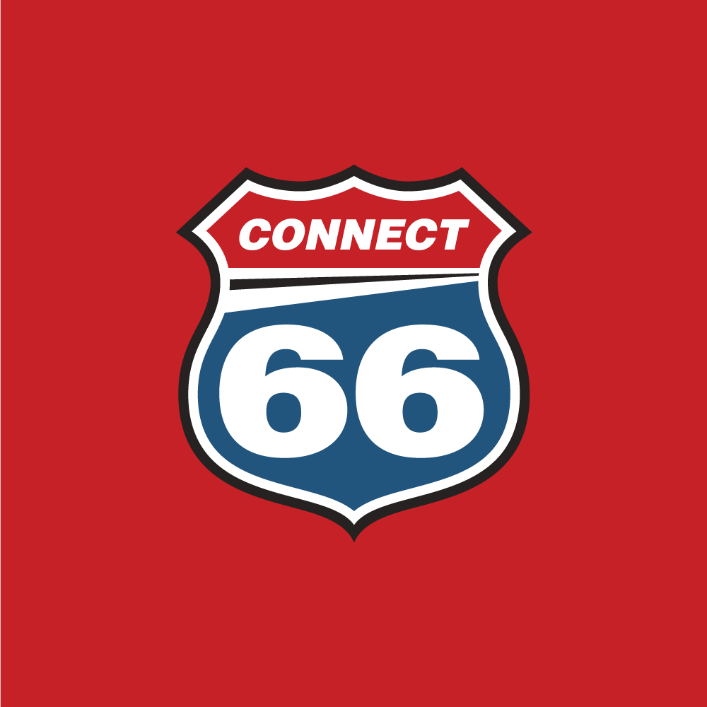 Connect 66 logo design on red