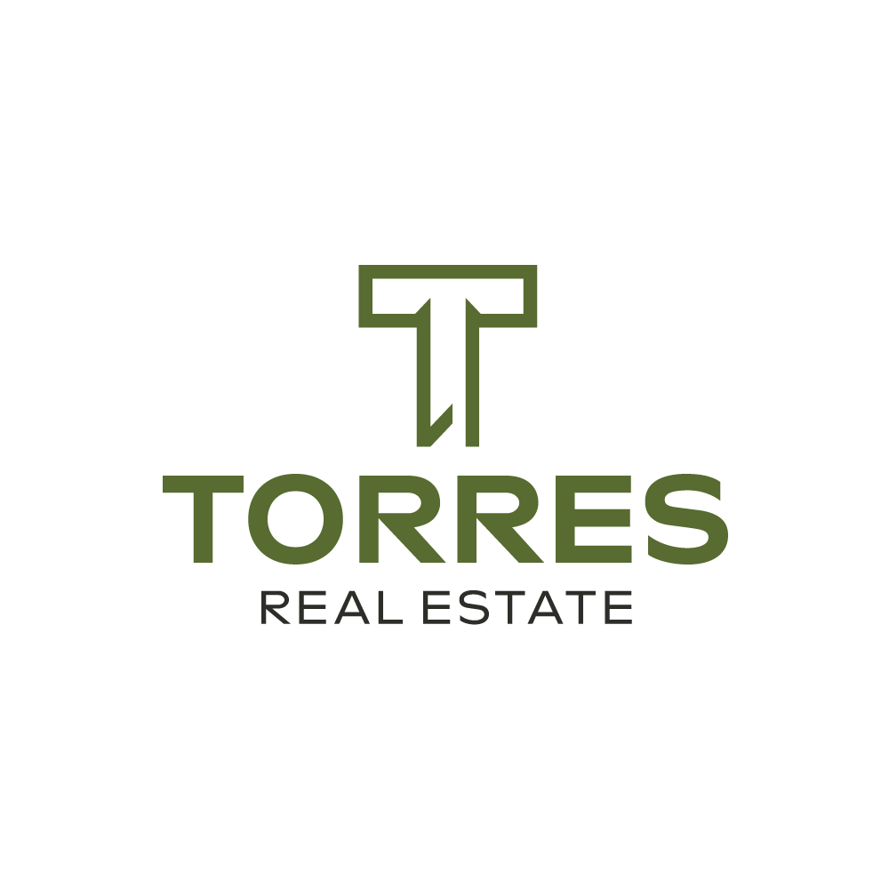 Northwest-Indiana-Logo-Design_Kucsera-Design_Torres-Real-Estate_Real-Estate-Logo_White Torres Real Estate logo