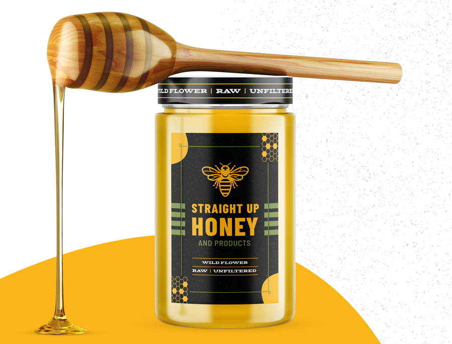 Straight Up Honey brand identity design
