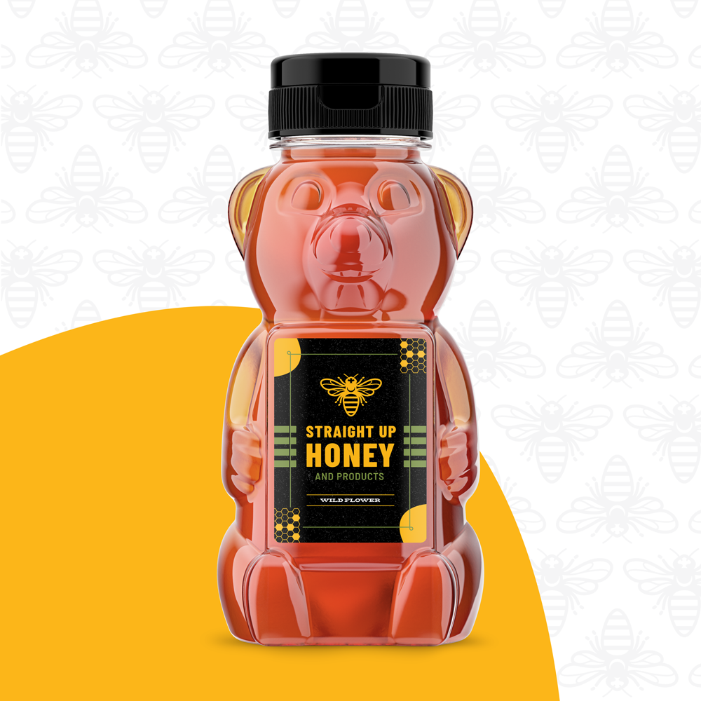 Northwest-Indiana-Logo-Design_Kucsera-Design_Straight-Up-Honey_Packaging-Design_Honey-Bear