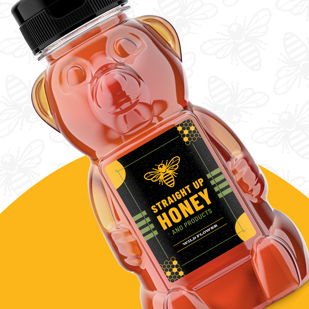 Northwest-Indiana-Logo-Design_Kucsera-Design_Straight-Up-Honey_Packaging-Design_Honey-Bear_2