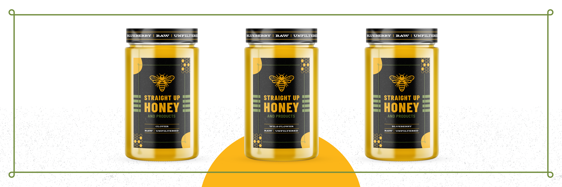 Northwest-Indiana-Logo-Design_Kucsera-Design_Straight-Up-Honey_Packaging-Design_Variations-3 Various flavors of Straight Up Honey