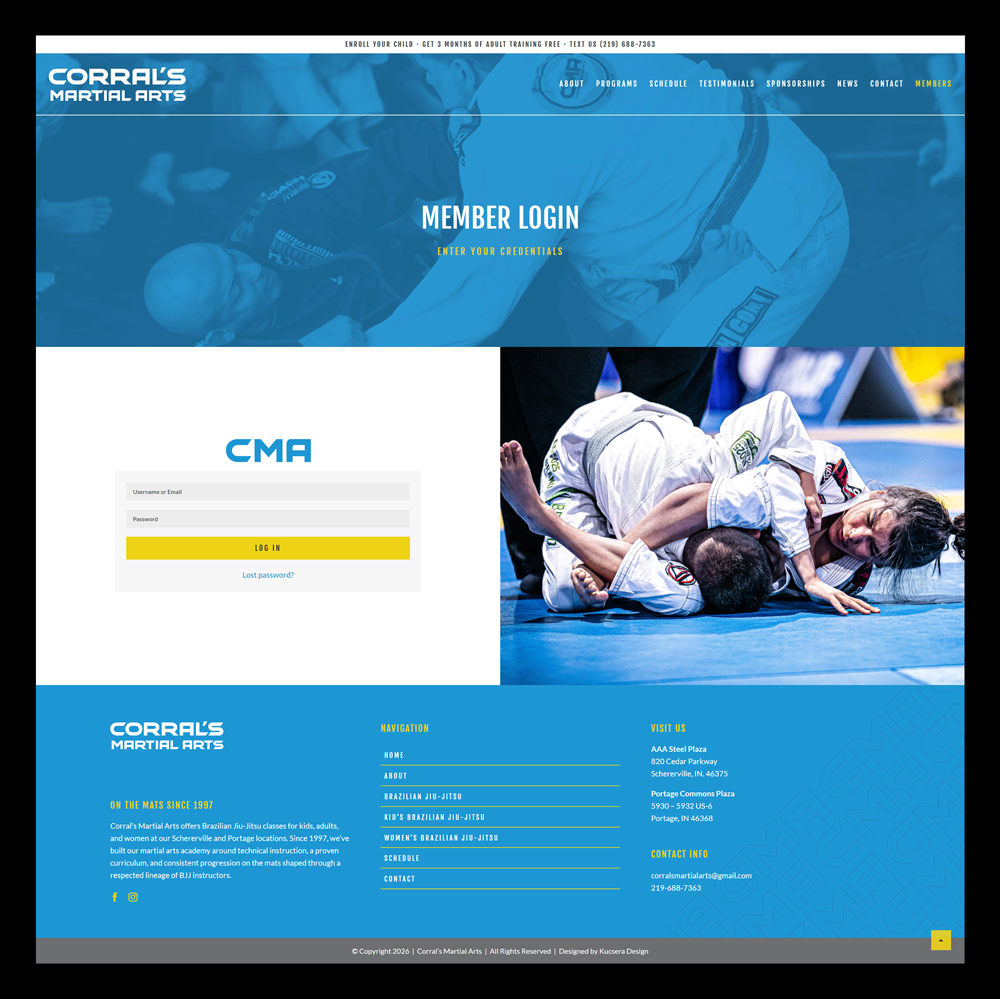 Login page user interface design