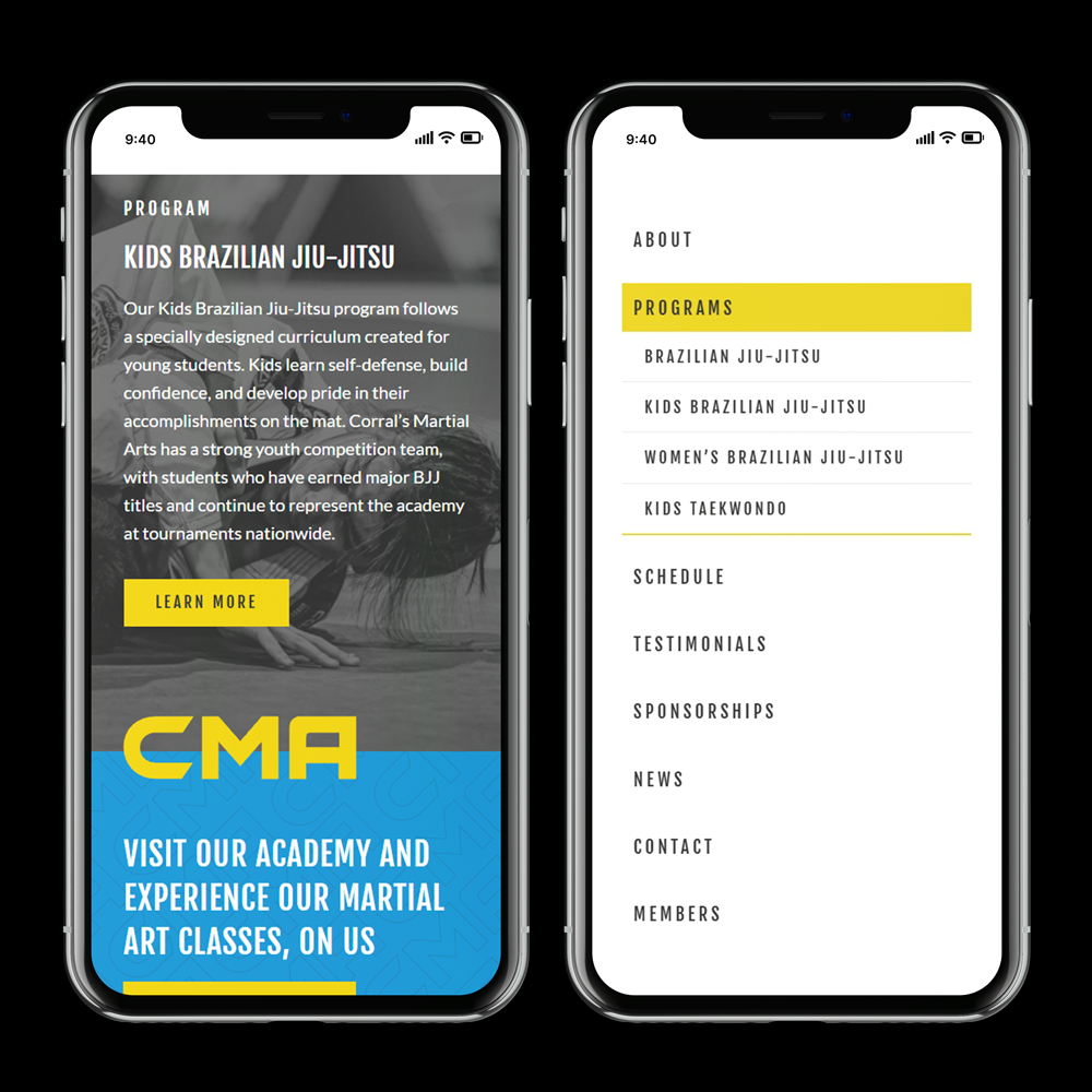 Mobile website navigation menu design